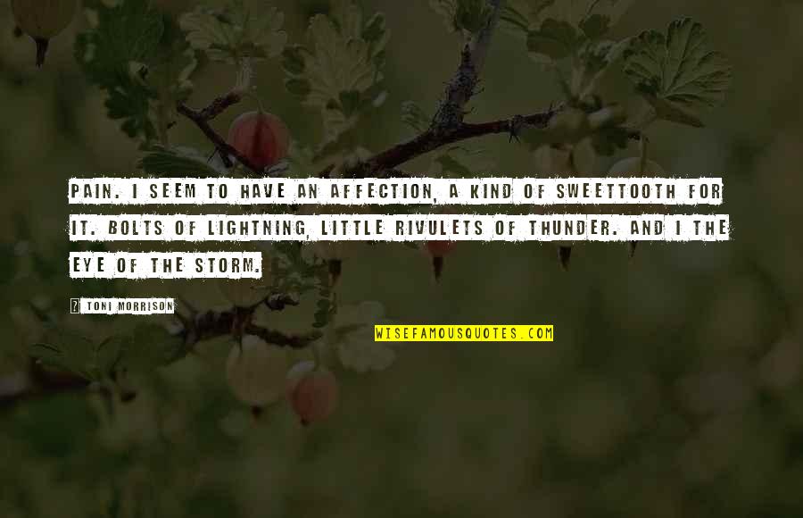 Aurait Quotes By Toni Morrison: Pain. I seem to have an affection, a