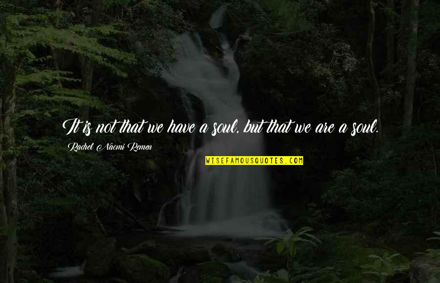 Aurinova Quotes By Rachel Naomi Remen: It is not that we have a soul, Aurinova Quotes By Rachel Naomi Remen: It is not that we have a soul,