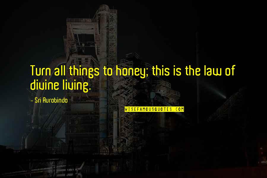 Aurobindo Quotes By Sri Aurobindo: Turn all things to honey; this is the