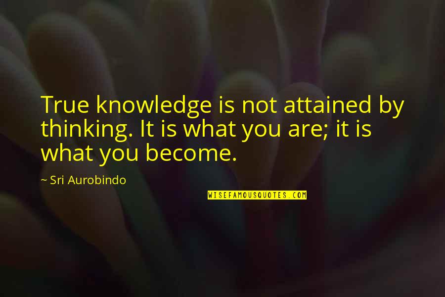 Aurobindo Quotes By Sri Aurobindo: True knowledge is not attained by thinking. It