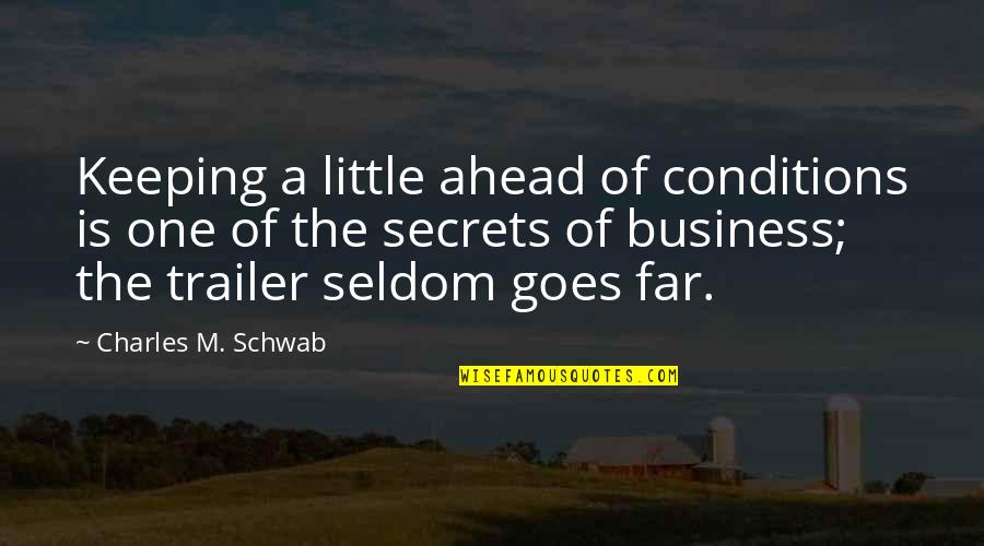 Auschwitz Memorial Quotes By Charles M. Schwab: Keeping a little ahead of conditions is one