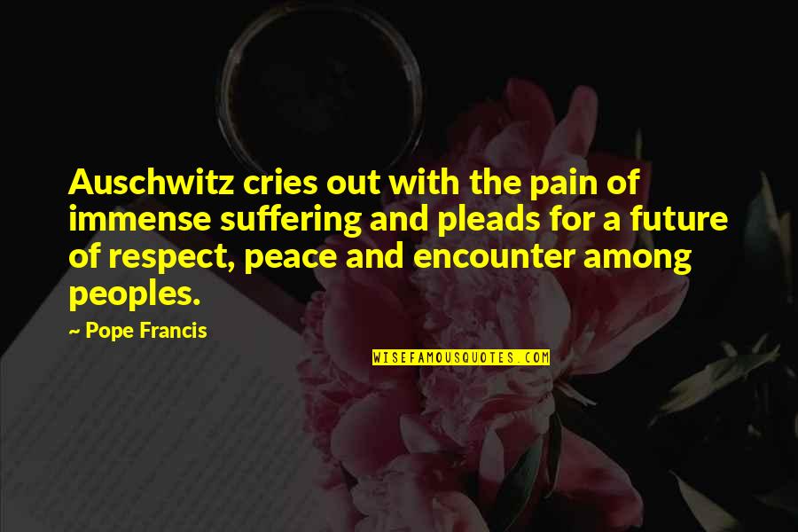 Auschwitz's Quotes By Pope Francis: Auschwitz cries out with the pain of immense