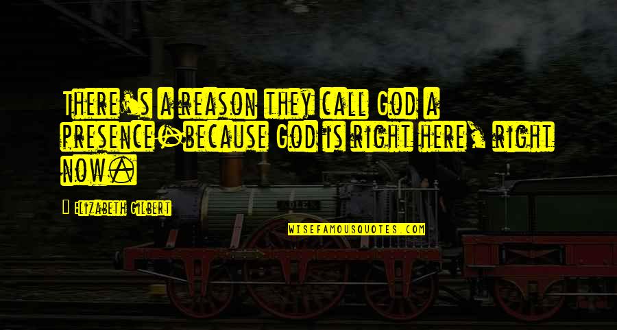 Auseinander Gerissen Quotes By Elizabeth Gilbert: There's a reason they call God a presence-because