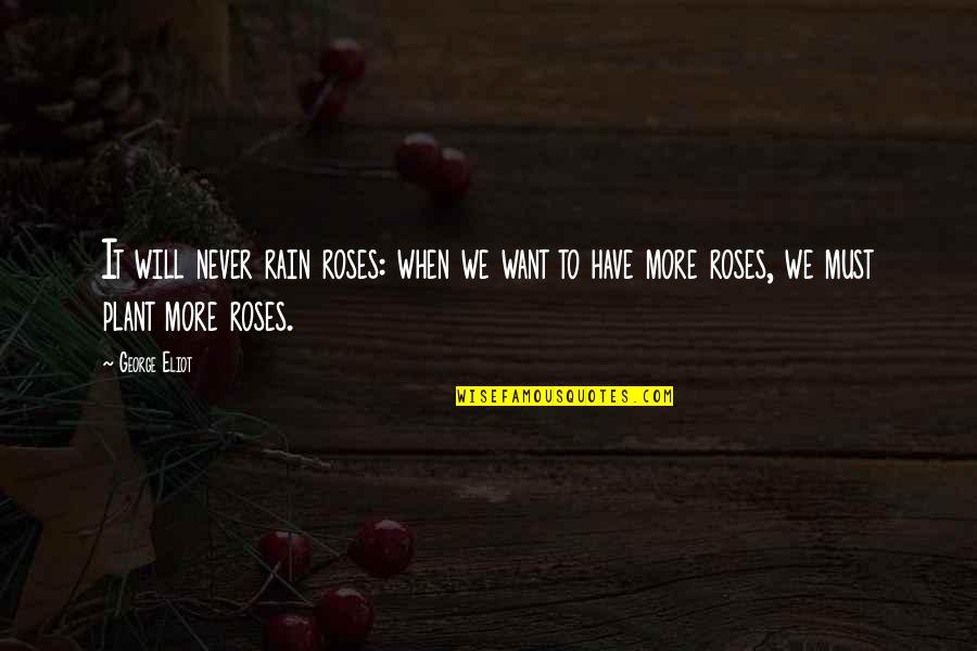 Ausstrahlung English Quotes By George Eliot: It will never rain roses: when we want