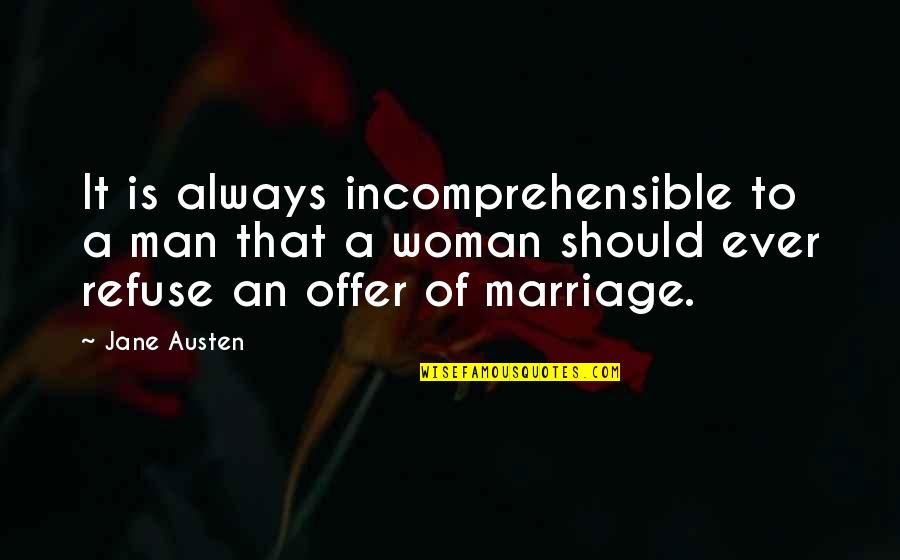 Austen Marriage Quotes By Jane Austen: It is always incomprehensible to a man that