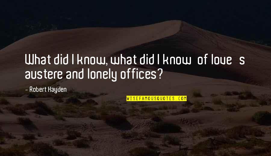 Austere Quotes By Robert Hayden: What did I know, what did I know