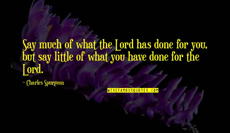 Austin Powers Fook Yu Quotes By Charles Spurgeon: Say much of what the Lord has done
