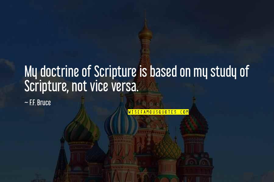 Australian Mate Quotes By F.F. Bruce: My doctrine of Scripture is based on my