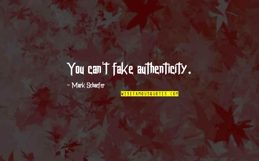 Authenticity Quotes By Mark Schaefer: You can't fake authenticity.