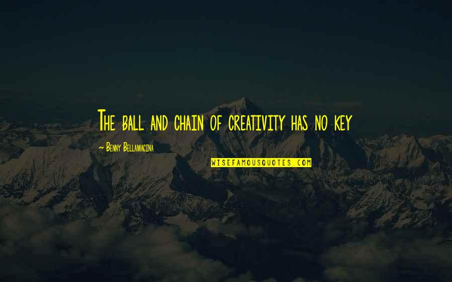 Author Of The Quotes By Benny Bellamacina: The ball and chain of creativity has no Author Of The Quotes By Benny Bellamacina: The ball and chain of creativity has no