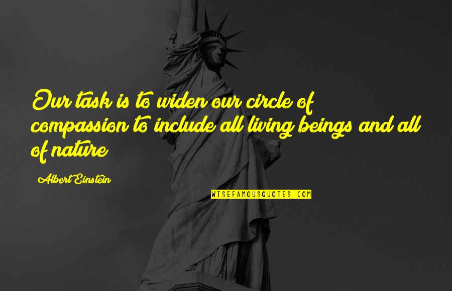 Author Of Winnie The Pooh Quotes By Albert Einstein: Our task is to widen our circle of Author Of Winnie The Pooh Quotes By Albert Einstein: Our task is to widen our circle of