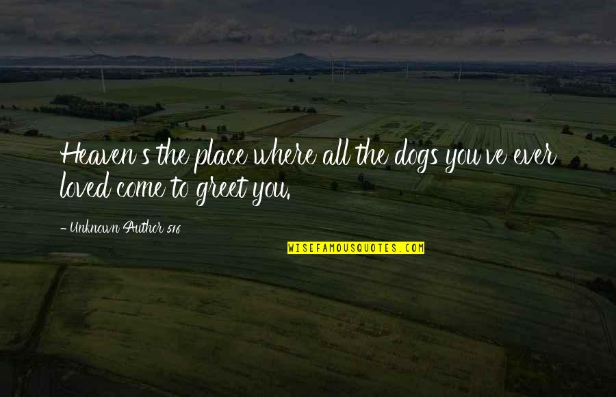 Author Unknown Quotes By Unknown Author 516: Heaven's the place where all the dogs you've