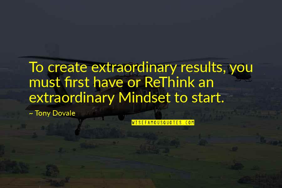 Authoritarianism Vs Fascism Quotes By Tony Dovale: To create extraordinary results, you must first have