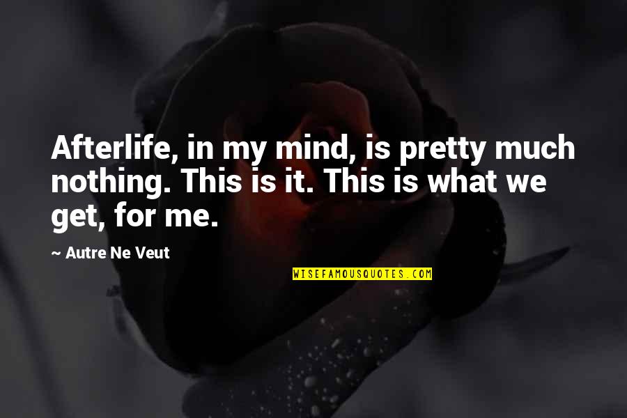 Authorpreneurs Quotes By Autre Ne Veut: Afterlife, in my mind, is pretty much nothing. Authorpreneurs Quotes By Autre Ne Veut: Afterlife, in my mind, is pretty much nothing.