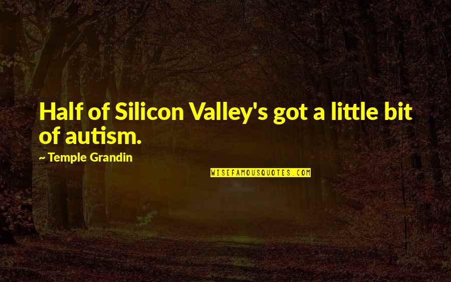 Autism By Temple Grandin Quotes By Temple Grandin: Half of Silicon Valley's got a little bit