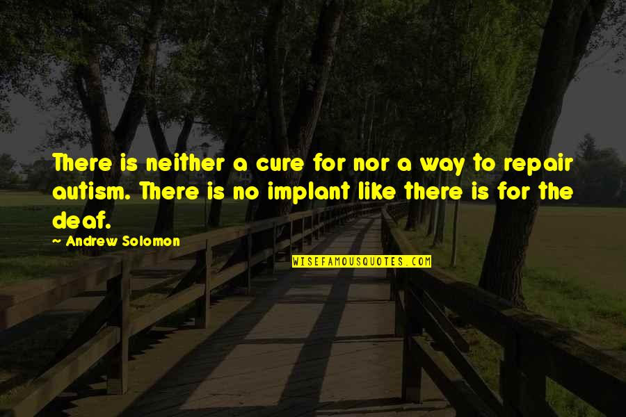 Autism Quotes By Andrew Solomon: There is neither a cure for nor a