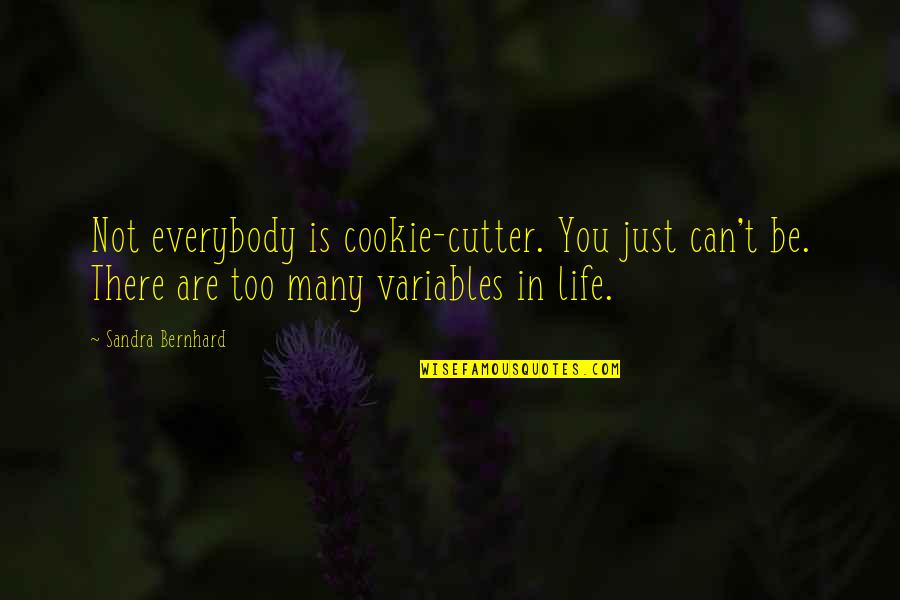 Auto Owners Quotes By Sandra Bernhard: Not everybody is cookie-cutter. You just can't be.