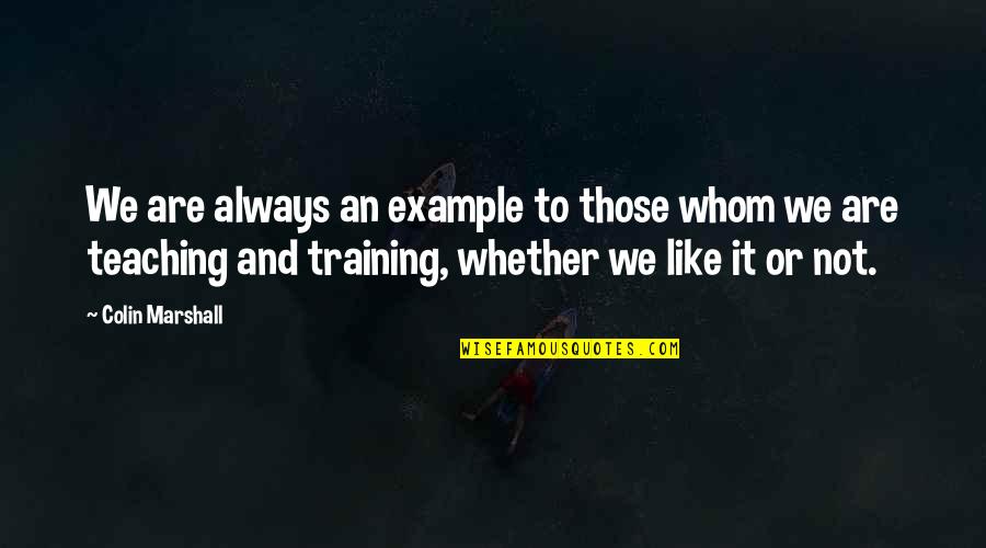 Autocatalytic Quotes By Colin Marshall: We are always an example to those whom Autocatalytic Quotes By Colin Marshall: We are always an example to those whom