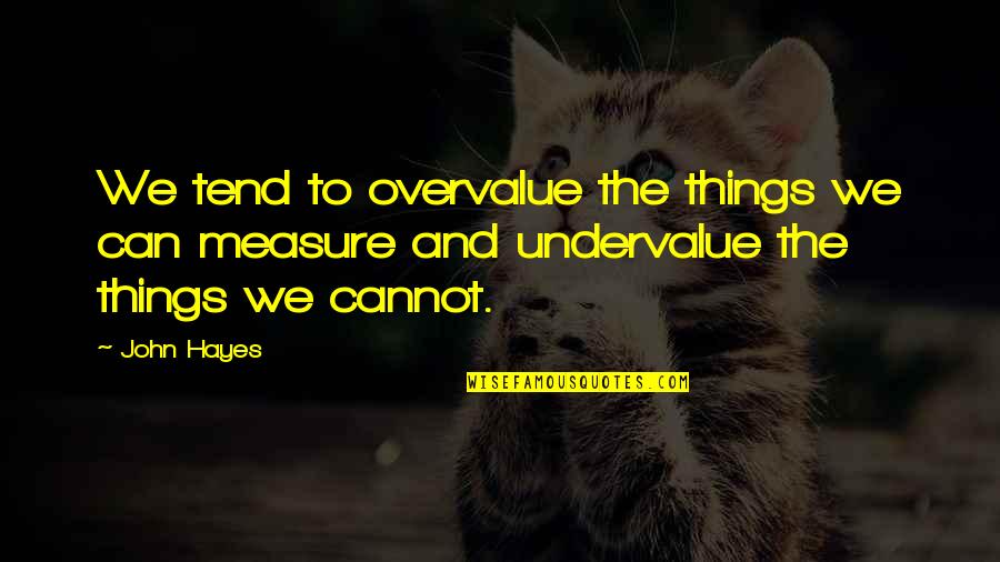 Automated Ivr Quotes By John Hayes: We tend to overvalue the things we can