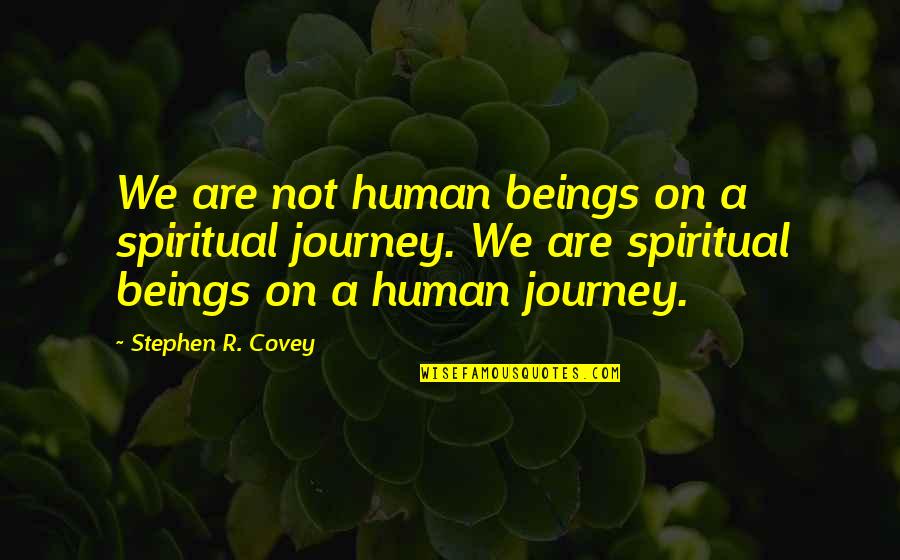 Automatos De Pilha Quotes By Stephen R. Covey: We are not human beings on a spiritual