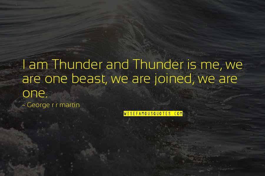Automobilistic Quotes By George R R Martin: I am Thunder and Thunder is me, we
