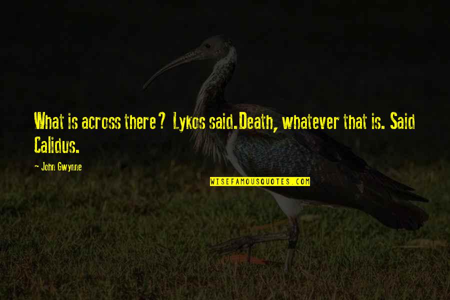 Autopsia De Valentin Quotes By John Gwynne: What is across there? Lykos said.Death, whatever that