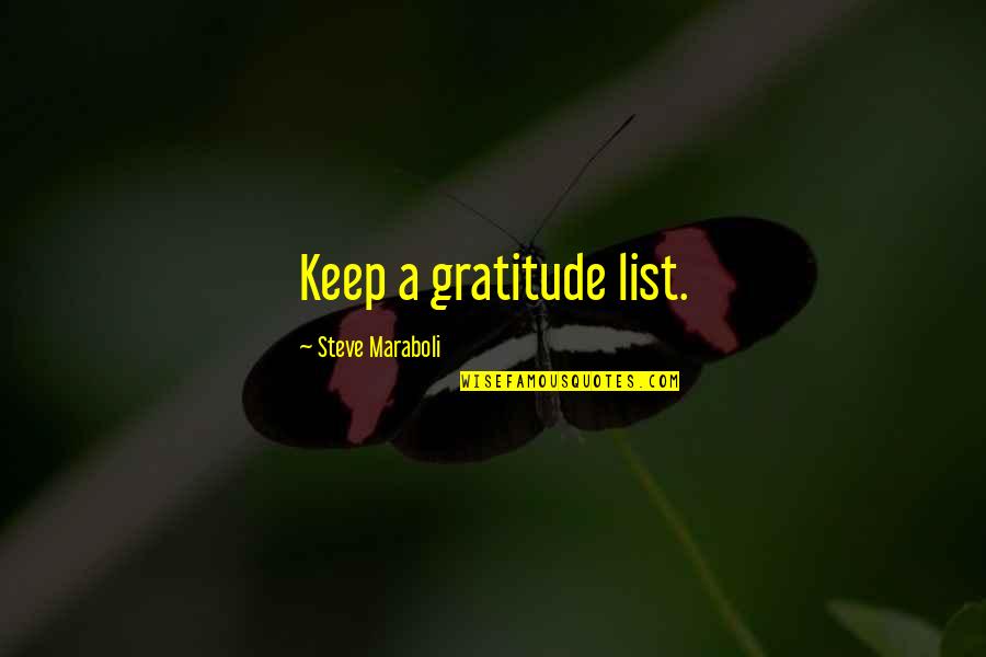 Autotrader Quotes By Steve Maraboli: Keep a gratitude list.