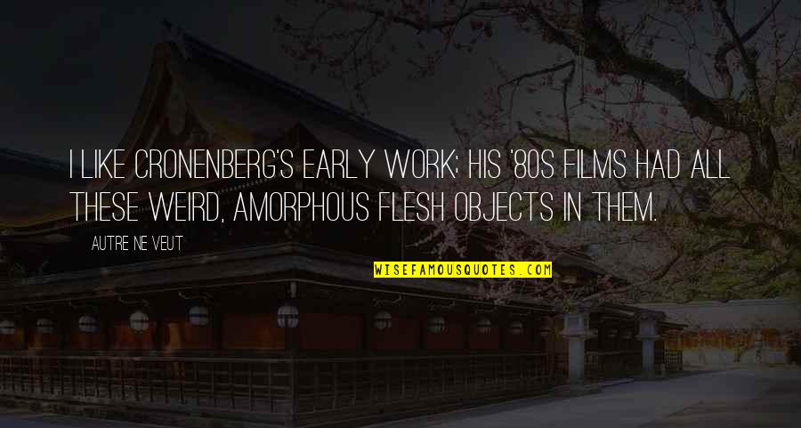 Autre Quotes By Autre Ne Veut: I like Cronenberg's early work; his '80s films
