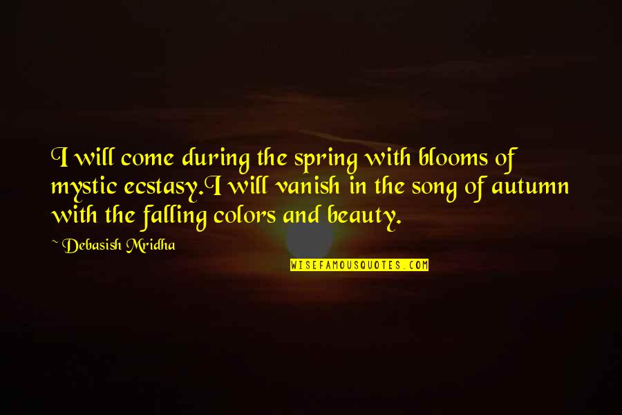 Autumn And Beauty Quotes By Debasish Mridha: I will come during the spring with blooms
