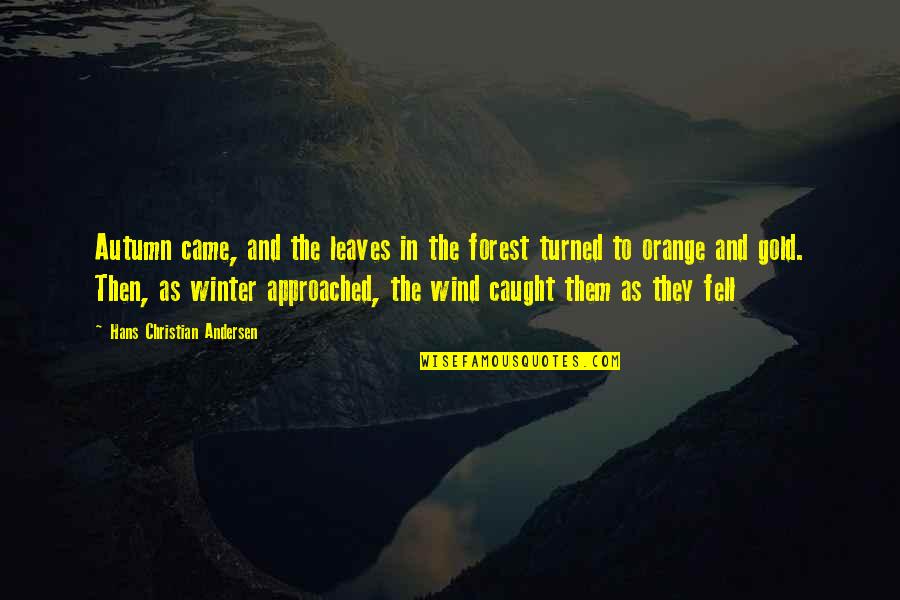 Autumn And Winter Quotes By Hans Christian Andersen: Autumn came, and the leaves in the forest