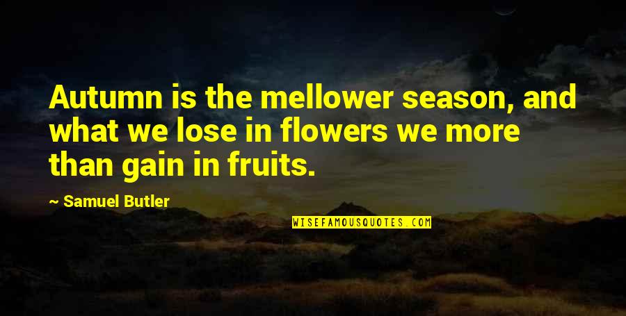 Autumn Flowers Quotes By Samuel Butler: Autumn is the mellower season, and what we