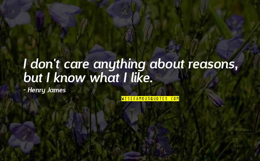 Autumn Nicole Costa Quotes By Henry James: I don't care anything about reasons, but I