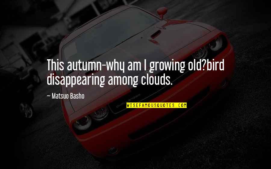 Autumn Of My Life Quotes By Matsuo Basho: This autumn-why am I growing old?bird disappearing among
