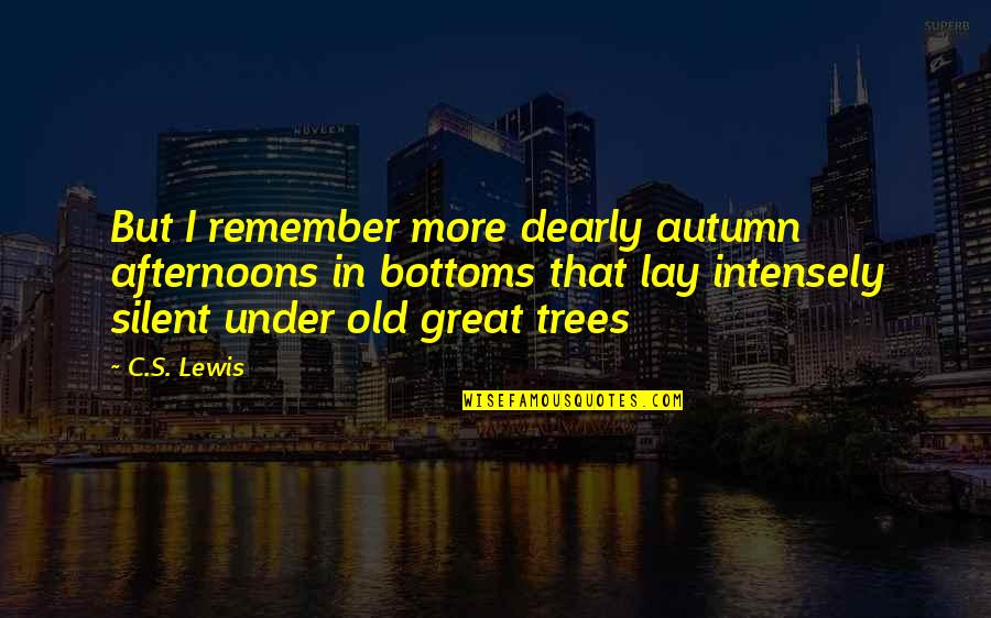 Autumn Trees Quotes By C.S. Lewis: But I remember more dearly autumn afternoons in