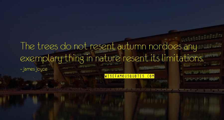 Autumn Trees Quotes By James Joyce: The trees do not resent autumn nordoes any Autumn Trees Quotes By James Joyce: The trees do not resent autumn nordoes any