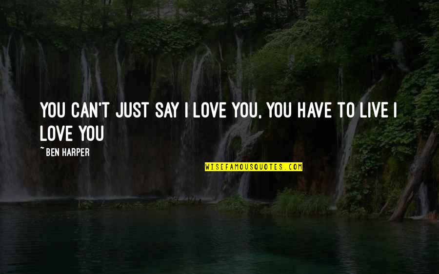 Auzit Am Quotes By Ben Harper: You can't just say I love you, you