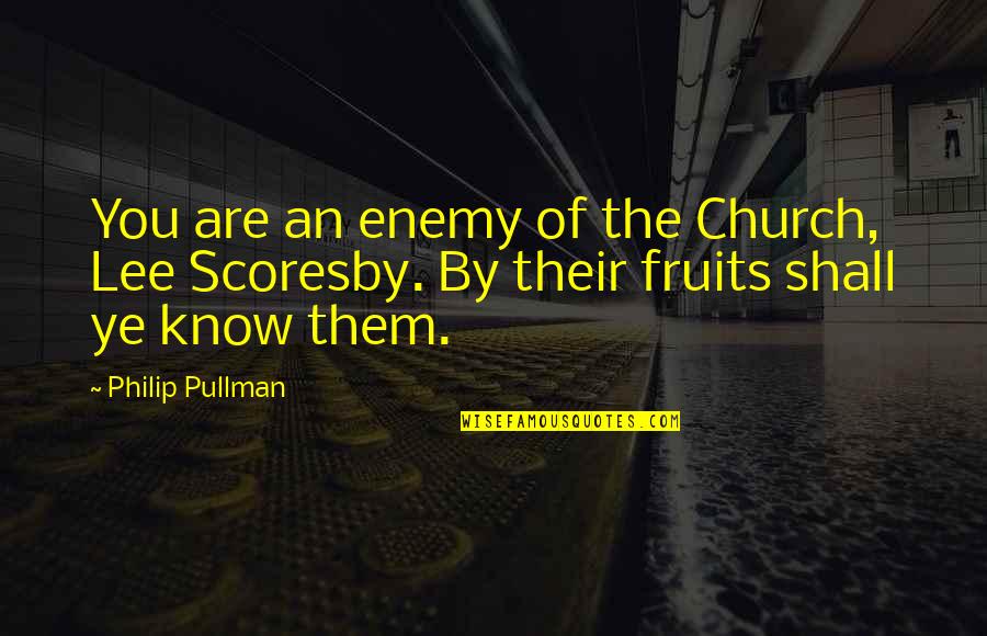 Auzit Am Quotes By Philip Pullman: You are an enemy of the Church, Lee