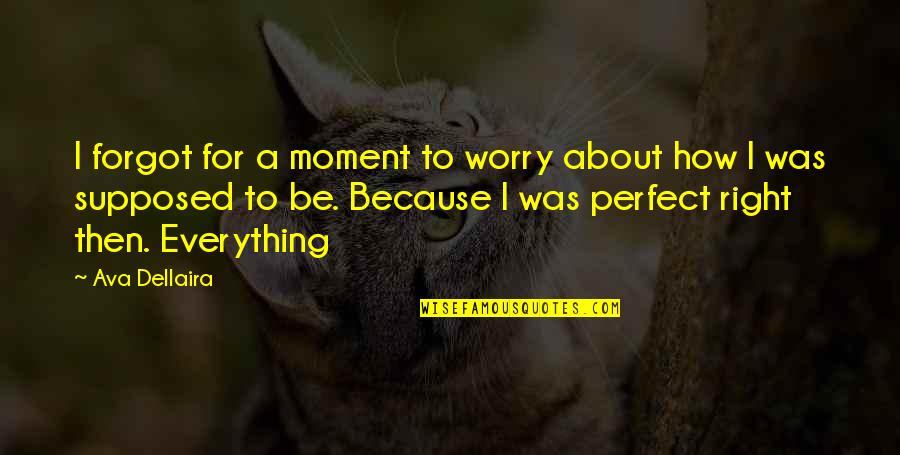 Ava Dellaira Quotes By Ava Dellaira: I forgot for a moment to worry about