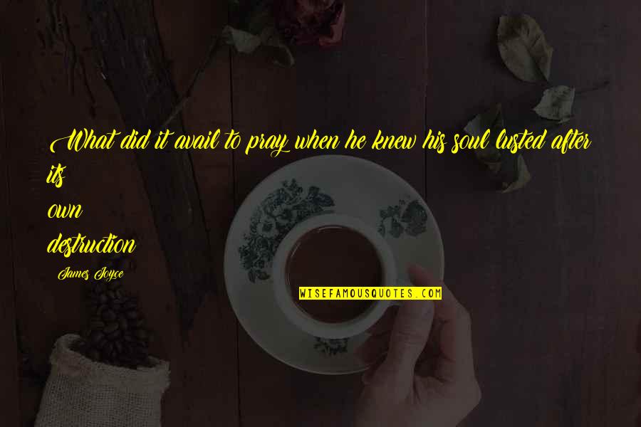 Avail Quotes By James Joyce: What did it avail to pray when he