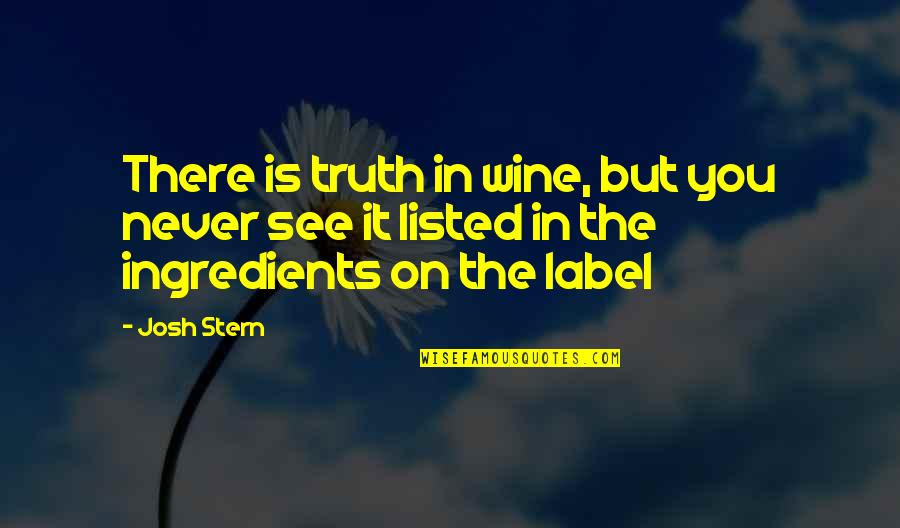 Available For Someone Quotes By Josh Stern: There is truth in wine, but you never