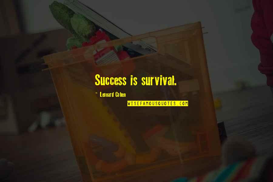 Avalokiteshvara Mandala Quotes By Leonard Cohen: Success is survival.