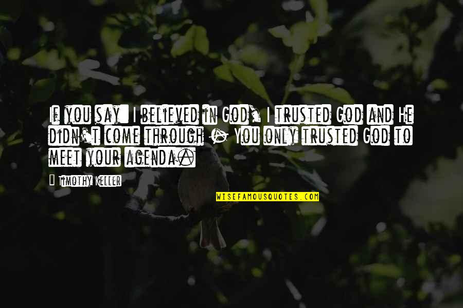 Avalon High Meg Cabot Quotes By Timothy Keller: If you say: I believed in God, I Avalon High Meg Cabot Quotes By Timothy Keller: If you say: I believed in God, I