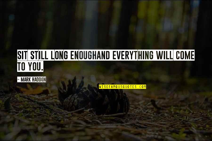 Avantages Et Inconvenients Quotes By Mark Haddon: Sit still long enoughand everything will come to Avantages Et Inconvenients Quotes By Mark Haddon: Sit still long enoughand everything will come to