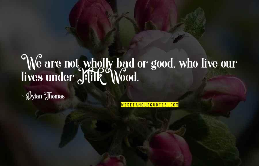 Avanzando Juntos Quotes By Dylan Thomas: We are not wholly bad or good, who
