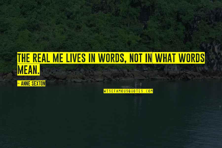 Avarento O Quotes By Anne Sexton: The real me lives in words, not in