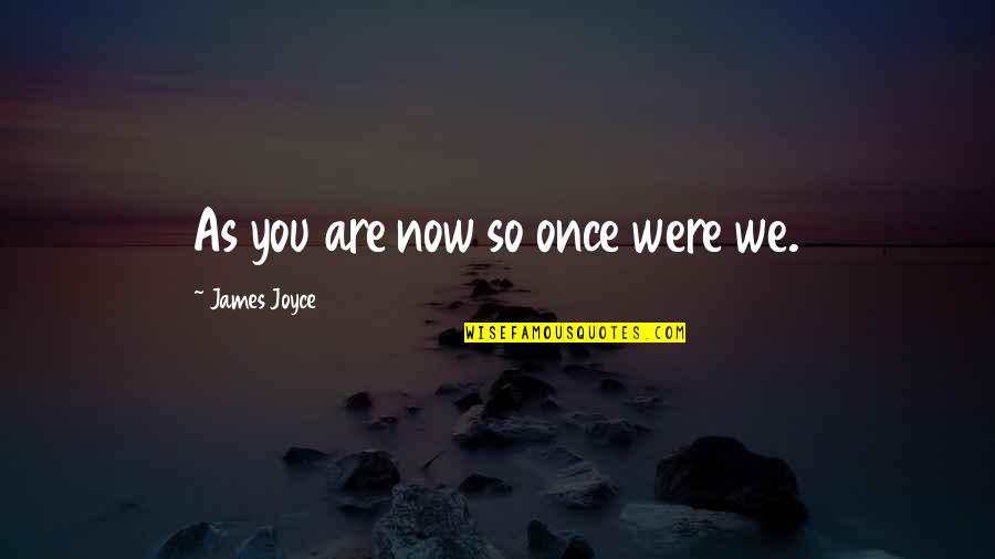Avaricioso Significado Quotes By James Joyce: As you are now so once were we.
