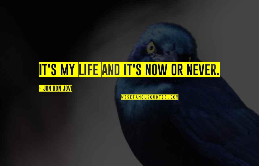 Avariciously Quotes By Jon Bon Jovi: It's my life and it's now or never.