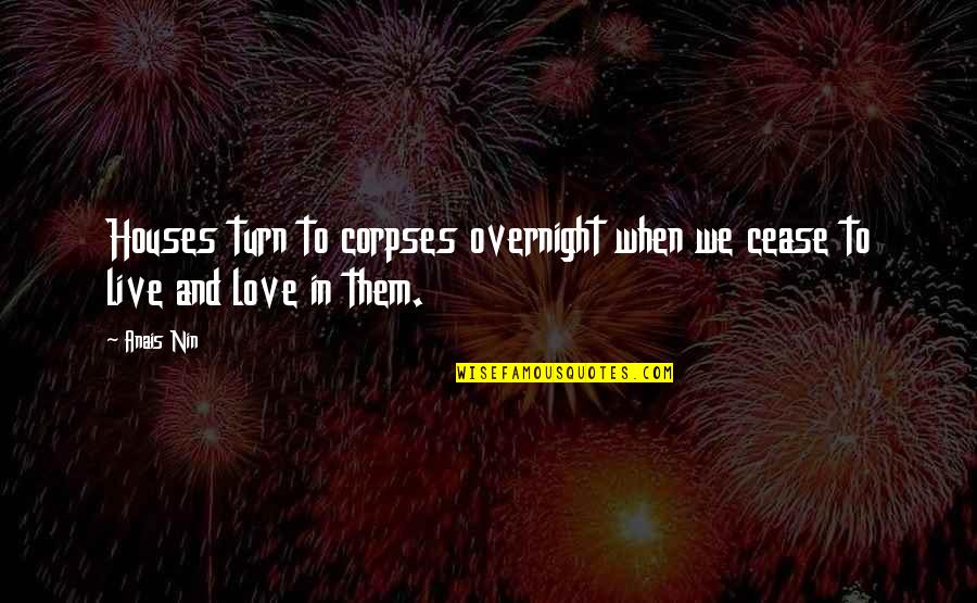 Avary Anderson Quotes By Anais Nin: Houses turn to corpses overnight when we cease