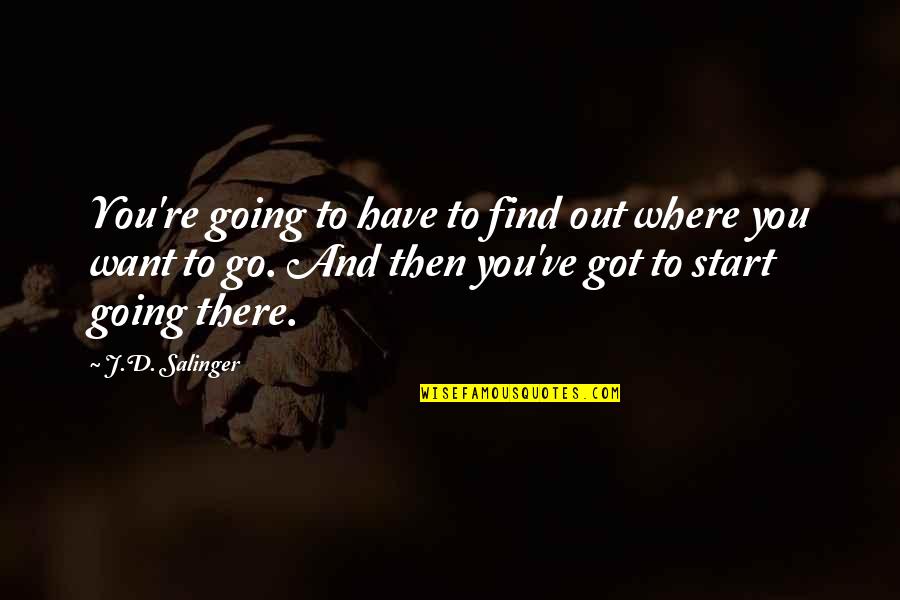 Avaza Quotes By J.D. Salinger: You're going to have to find out where