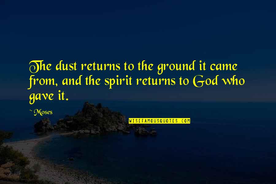 Avelar Quotes By Moses: The dust returns to the ground it came
